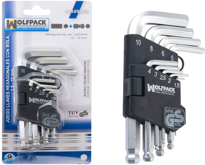 Inbusschlüssel-Satz 9-teilig mit Kugel