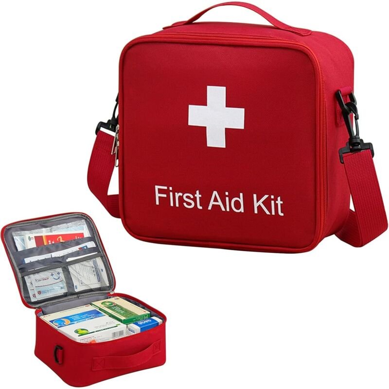 Leerer Erste-Hilfe-Kasten, wasserdichter Reiseapotheken-Kasten mit großem Fassungsvermögen, tragbare Medikamententasche ...