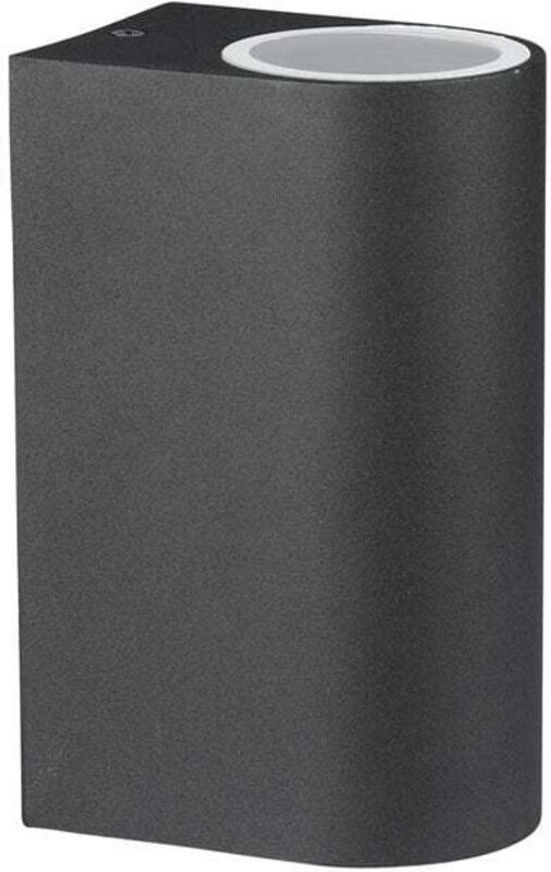 Doppelter LED-Wandstrahlerhalter 2GU10 Abgerundetes Aluminium Schwarz IP44 - V-tac