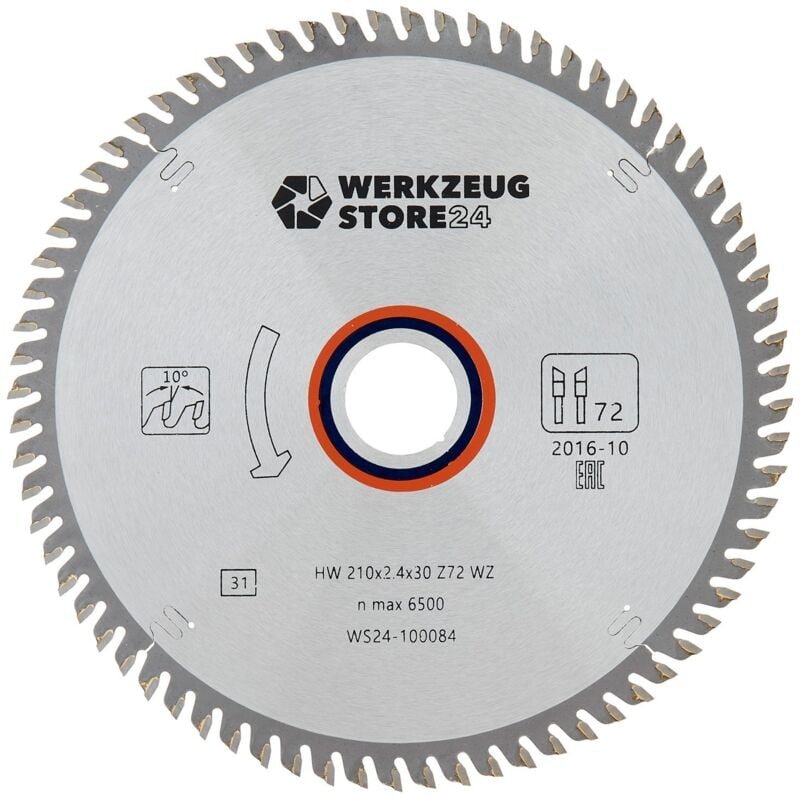 Hm Kreissägeblatt Holz 210 x 2,4 x 30 WZ72 100084 - Ws24