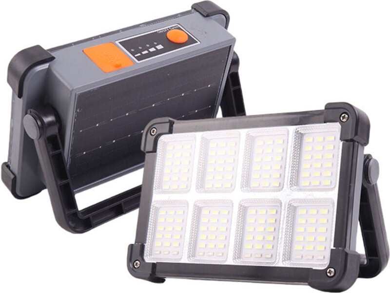 LED Flutlicht Akku, LED Baustellen Flutlicht, 4 Modi Solar Wiederaufladbare LED Lampe, Tragbare L ED Arbeitsleuchte Wass...