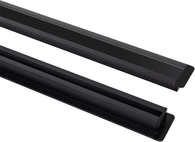 Aluminiumprofil Einbau mit Clips und durchgehender Abdeckung für LED Streifen bis 12 mm mit durchgehender Abdeckung Schw...