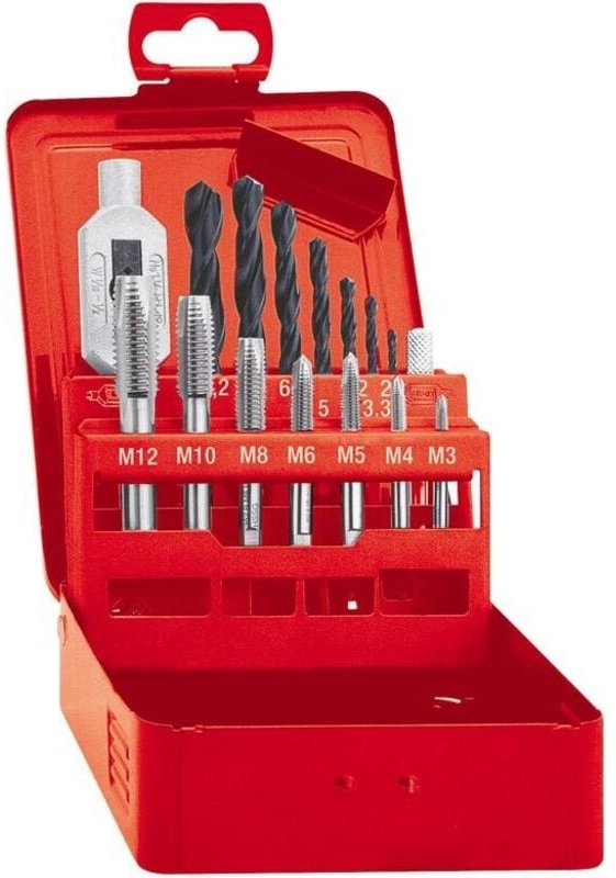Einschnittgewindebohrer- Set DIN352 hss M3-M12 Format