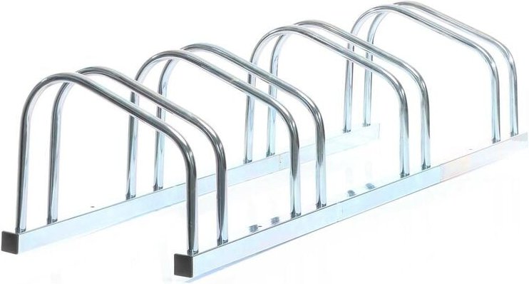 Thumbnail - Toboli Fahrradständer für 4 Fahrräder 105x32x26cm aus verzinktem Stahl für drinnen und draußen geeignet für Boden- und W...