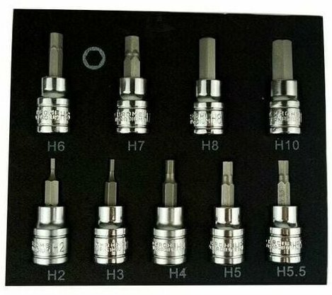 Mumu - Ratschen- und Steckschlüsselsatz Satz mit 9 Innensechskantschlüsseln für metrische 3/8' Dr Drive 2-10 mm Inbussch...
