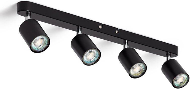 Thumbnail - Efectoled - Deckenleuchte verstellbar Metall 4 Strahler Albus Black Large Schwarz