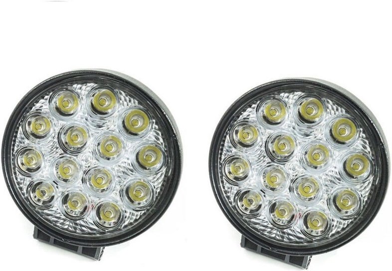 Trade Shop Traesio - Trade Shop - 2X zusatzscheinwerfer 12V 14 led 42W tiefe auto off-road rund 6000K -
