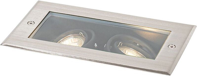 Moderner Bodenstrahler aus Stahl, 2-flammig, verstellbar, IP65 – Oneon