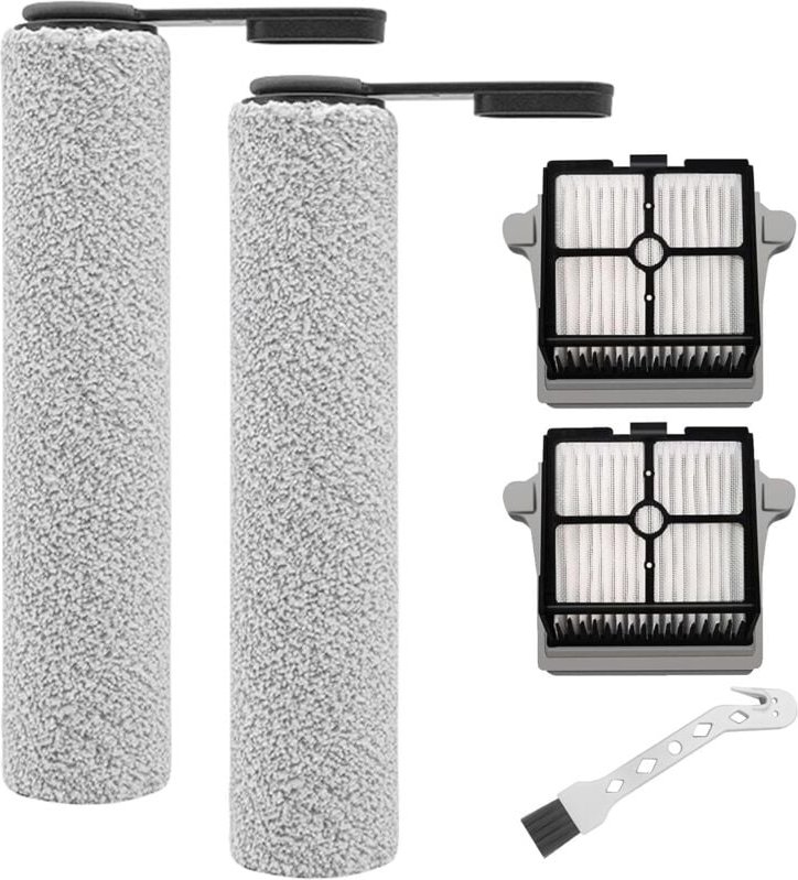 Rouleau de brosse de rechange et Filtre HEPA pour Tineco FLOOR ONE S7 PRO/FLOOR ONE S6 aspirateur humide et sec, 2 roule...