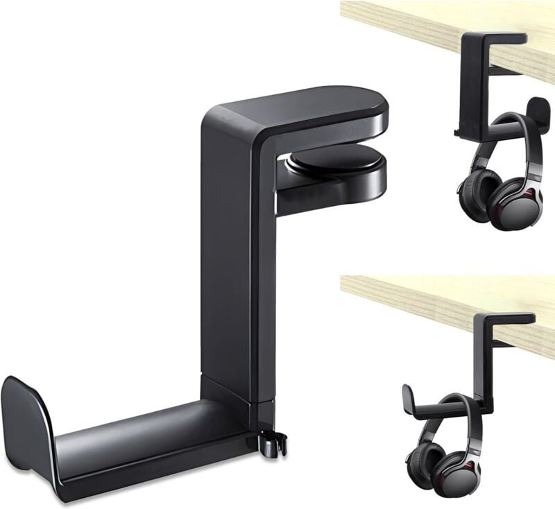 2er Set Desktop-Kopfhörerhalter - Gaming-Kopfhörerhalter aus ABS und Metall, stabil und nicht leicht zu zerbrechen, 360°...