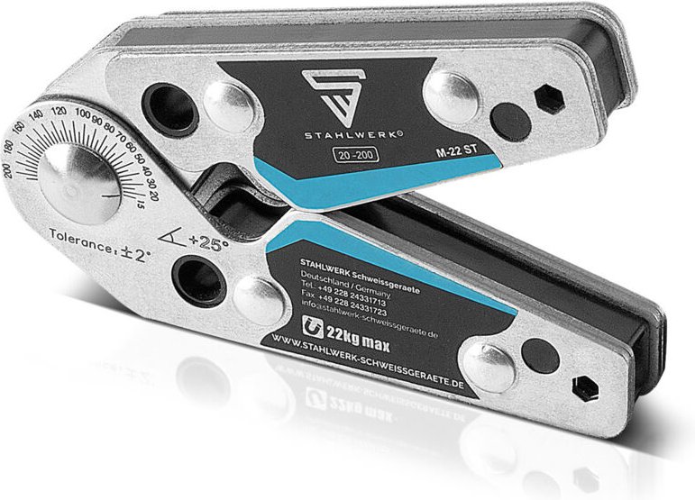STAHLWERK Magnet-Schweißwinkel einstellbare Winkeln 20° - 200° 22 kg / 48 lbs