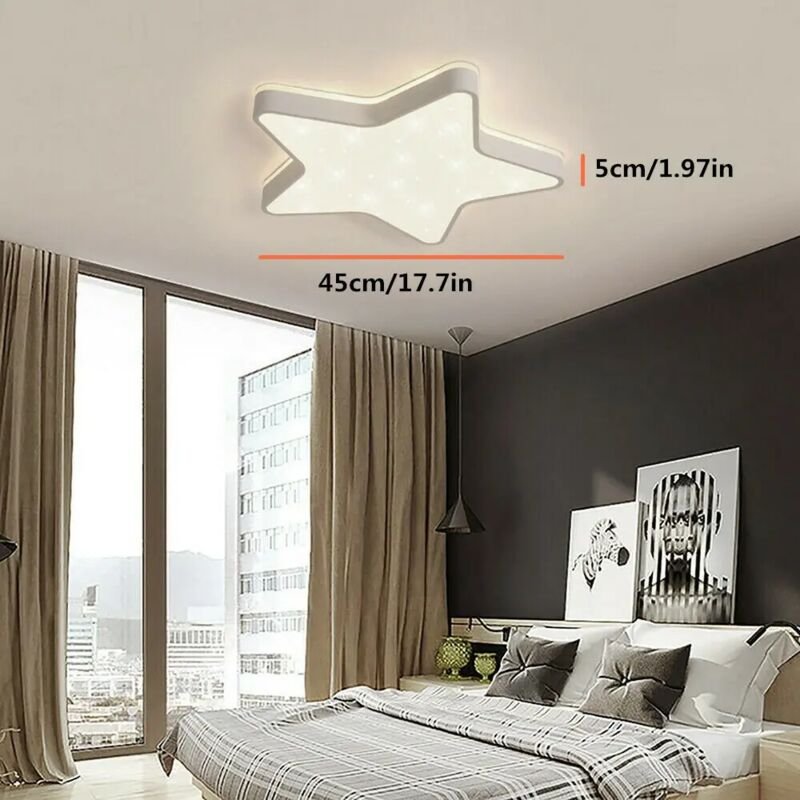 Sternenförmige LED-Deckenleuchte für Kinderzimmer, Deckenleuchte mit dimmbarer Fernbedienung