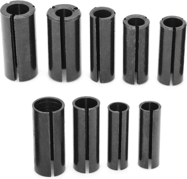 Memkey - 9-teiliger Spannzangen-Fräser-Bit-Adapter, hochpräziser Spannzangen-Spannzangen-Adapter, CNC-Stahl-Spannzange f...