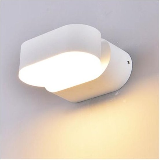 V-TAC VT-816 6W LED Wandleuchte weiß drehbarer Kopf ovale Wandleuchte Naturweiß 4000K IP65 - SKU 8287