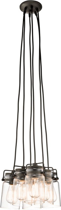 Brinley - 6 Light Cluster Anhänger Olde Bronze, E27 - Elstead