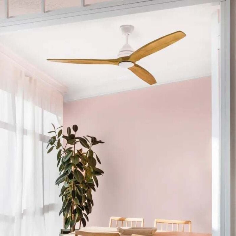 Alo Ventilator mit Licht weiß/Holz