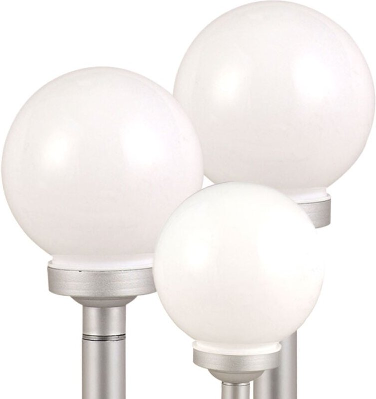 Etc-shop - 3er Set led Solar Außen Leuchten Balkon Beleuchtung Garten Deko Steck Lampen Kugeln weiß 15 und 20 cm