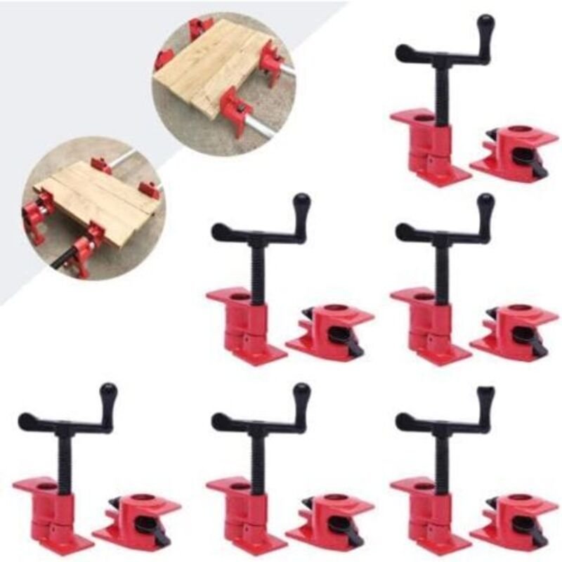 6 Pcs Rohrzwingen Set 3/4 zoll Rohrzwinge Metallklemmen aus Eisen Schraubzwinge Bar Clamp DIY Handwerkzeug Kit für Schla...