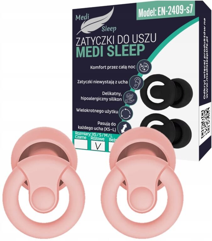 Medi Sleep Ohrstöpsel, Größe XS / S / M / L, rosa
