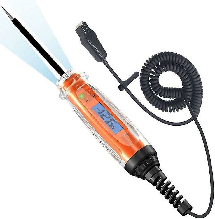 Woosien - 3–60 v Kfz-Stromkreistester, digitaler Lichttester mit Voltmeter, robuste Auto-Testleuchte mit