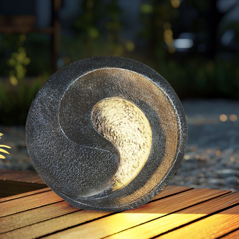 Thumbnail - Solarleuchten Steinoptik für Außen Gartenskulptur für Außen Solarlicht Außen wetterfest, grau, Akku, led warmweiß, LxBxH...