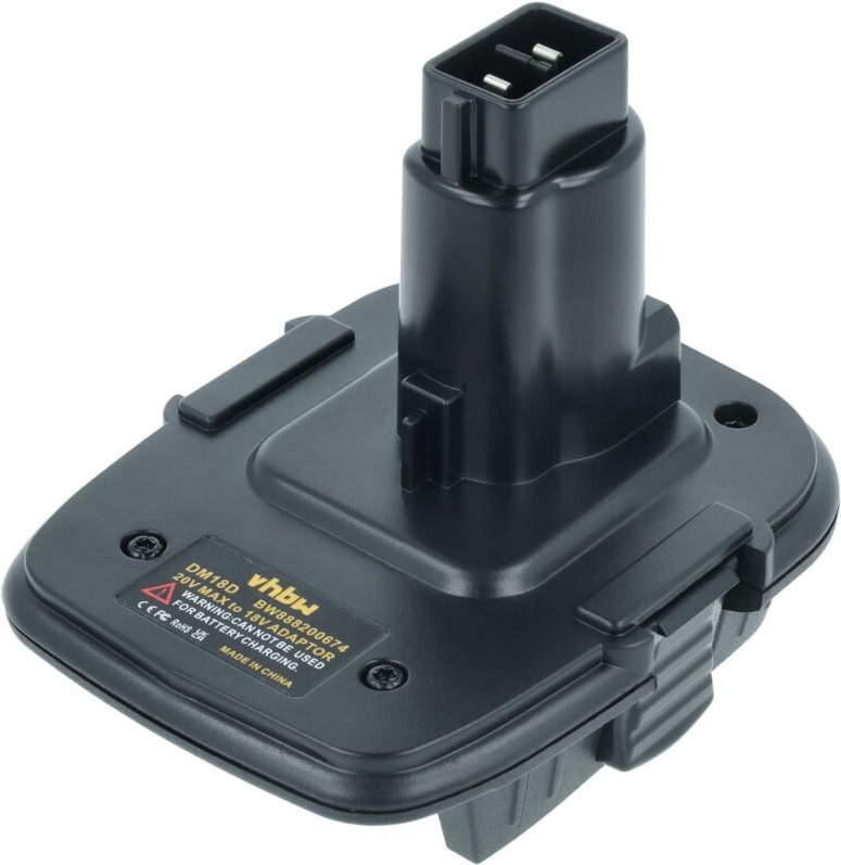 Vhbw - Akku-Adapter kompatibel mit Dewalt Akku DC9096, DC9098, DC9099, DW9096 Elektrowerkzeug / Akku - Adapter für 20 v ...