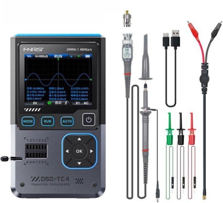Oscilloscopio digitale 3 in 1, tester per transistor, generatore di segnale da 10 MHz, 48 MS/s, strumento di test LCR au...
