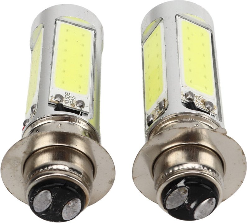 Ej.life - Madezz COB-Lampe H6M 5, zwei weiße Motorrad-Lichter, für die meisten Motorräder mit Steckdosen H6M / PX15d / P...