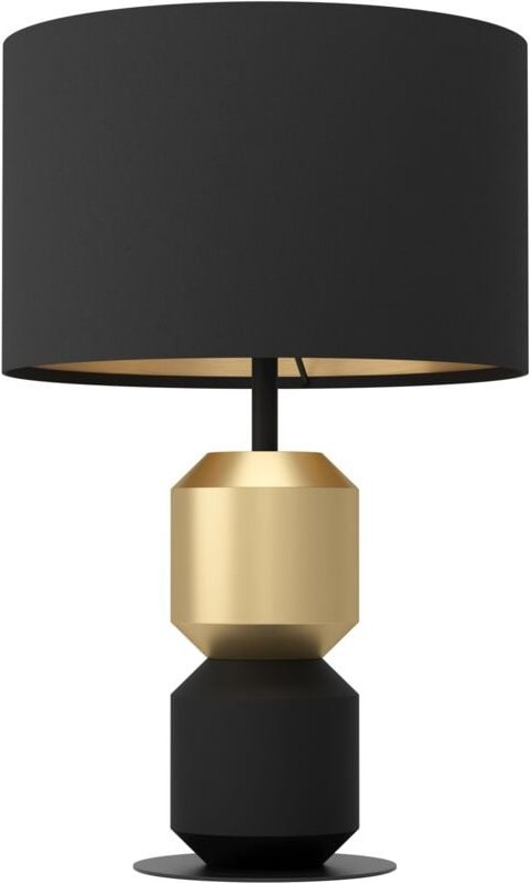 Tischlampe Laurignano, Deko Tischleuchte, Nachttischlampe aus Metall in schwarz und gold, Lampe für Wohnzimmer, Schlafzi...