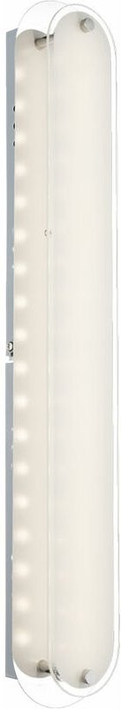 Led Wandleuchte Glas satiniert Spiegelleuchte Chrom Wandlampe Wohnzimmer, 9W 492Lm warmweiß, LxBxH 47x8x6 cm