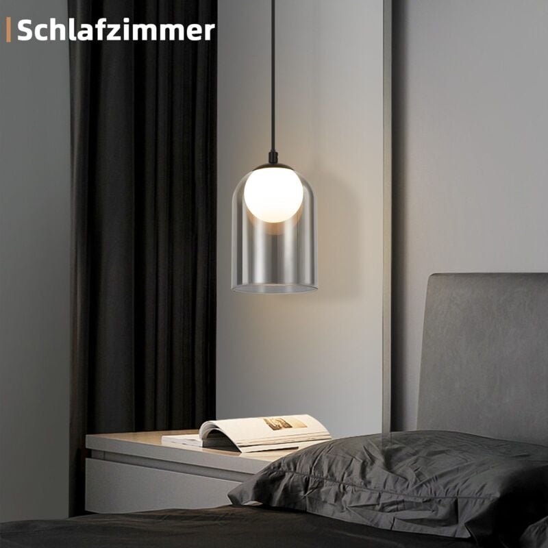 Thumbnail - GBLY Hängelampe Esstisch Hängeleuchte Schwarz - 1 Flammig Pendelleuchte Vintage Esszimmerlampe Hängend G9 Pendellampe Na...
