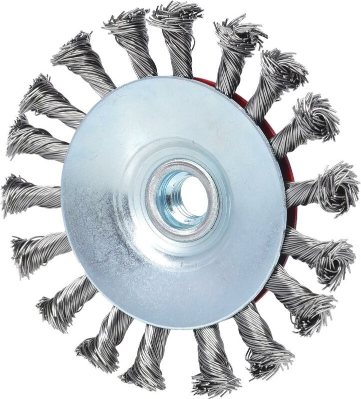 Rostfreie Kegelform-Stahldrahtrundbürste, 0,5mm, ø 115mm