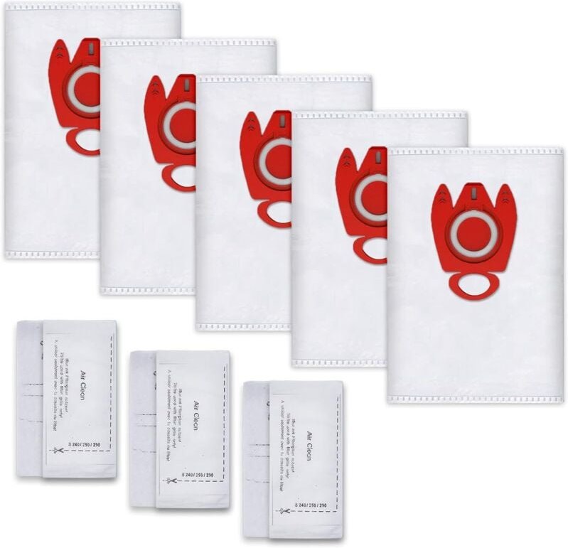 Staubsaugerbeutel kompatibel mit Miele FJM 3D S8340, Complete C1, Compact C1/C2, 5 Staubsaugerbeutel, 3 Motorschutzfilte...