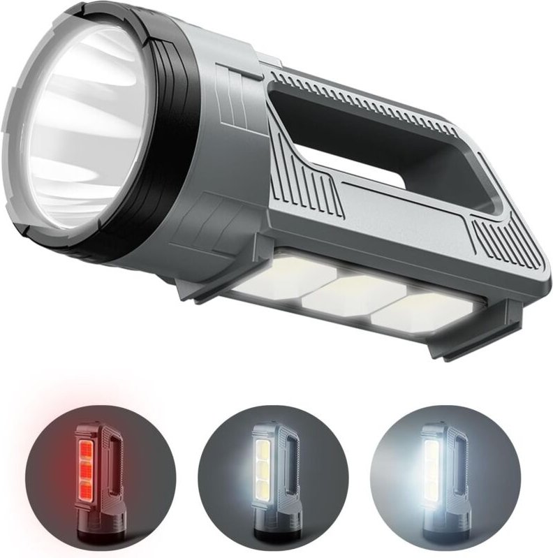 Thumbnail - Superhelle wiederaufladbare LED-Taschenlampe, leistungsstarke 6000 Lumen Outdoor-Notfall-Taschenlampe (6 Modi), USB-Kabe...