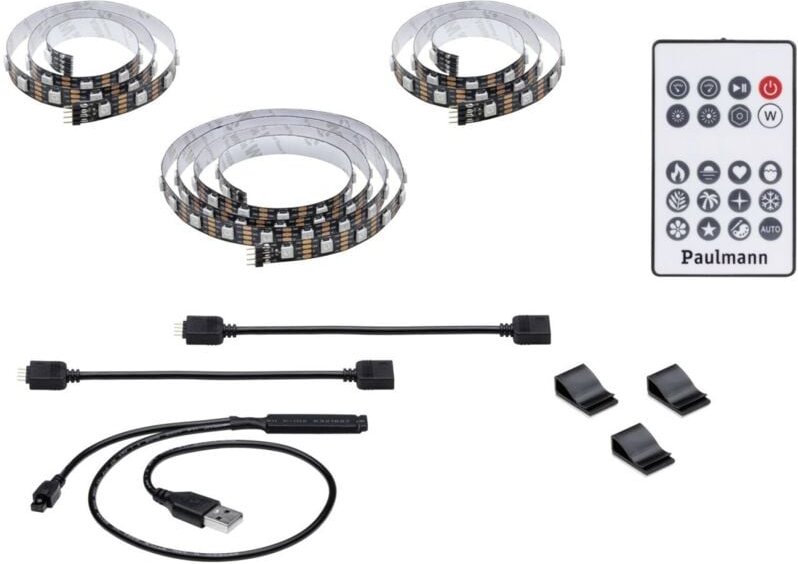 Paulmann Licht - Paulmann Entertain usb led Stripe 2m rgb dimmbar, für 55 Zoll Fernseher led Stripe