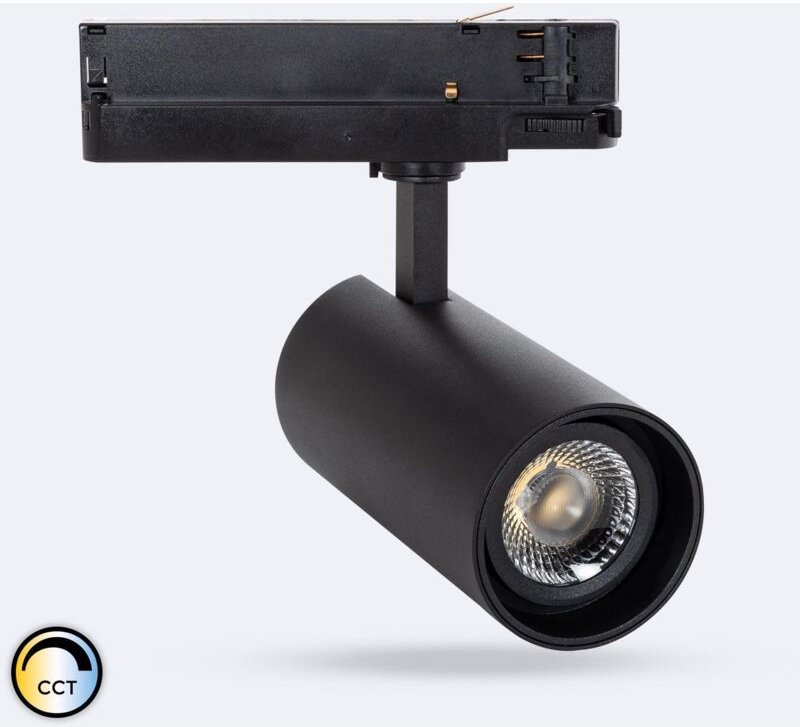 Efectoled - 3-Phasenstromschiene LED-Strahler 30W Fasano cct Dimmbar Schwarz (2700K - 3200K - 4000K) Wählbar