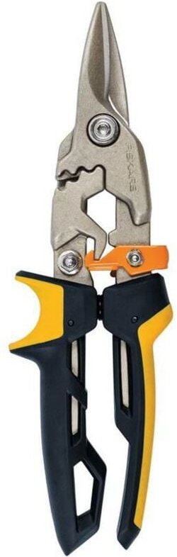 Fiskars - PowerGear Blechschere gerade, 1027207 mit 40% mehr Kraft