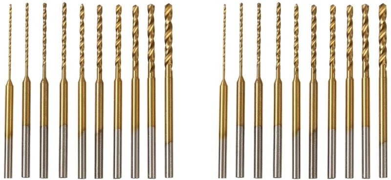Tlily - Micro-Twist-Bohrer-Set - 20 Stück 0,6 mm-2,2 mm Kleiner Bohrer 2,35 Schaft hss Mini-Gravierbohrer Lochbohrwerkze...