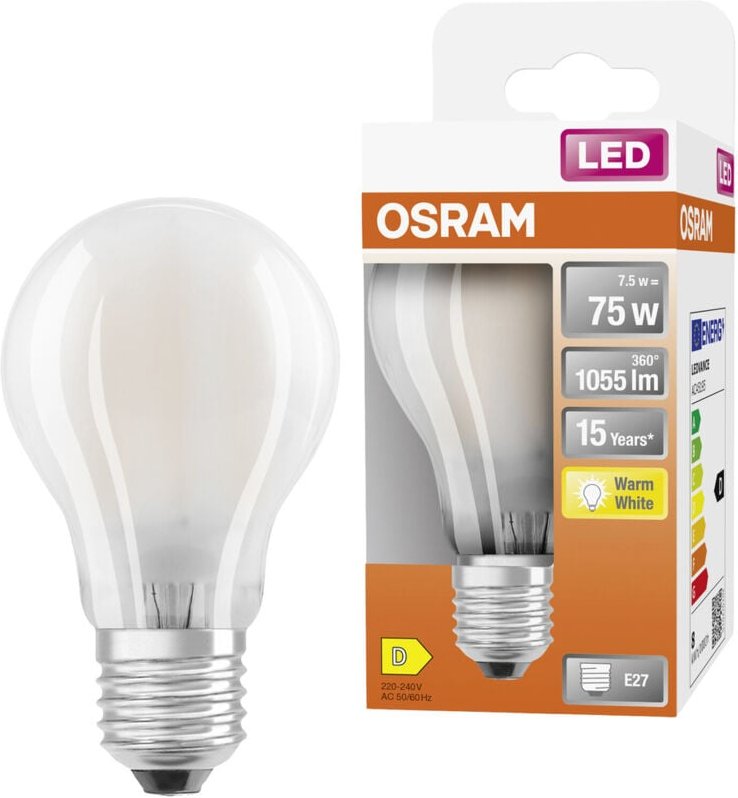 Osram - LED-Lampe Sockel: E27 Warm White 2700 k 7,50 w Ersatz für 75-W-Glühbirne matt led Retrofit classic a