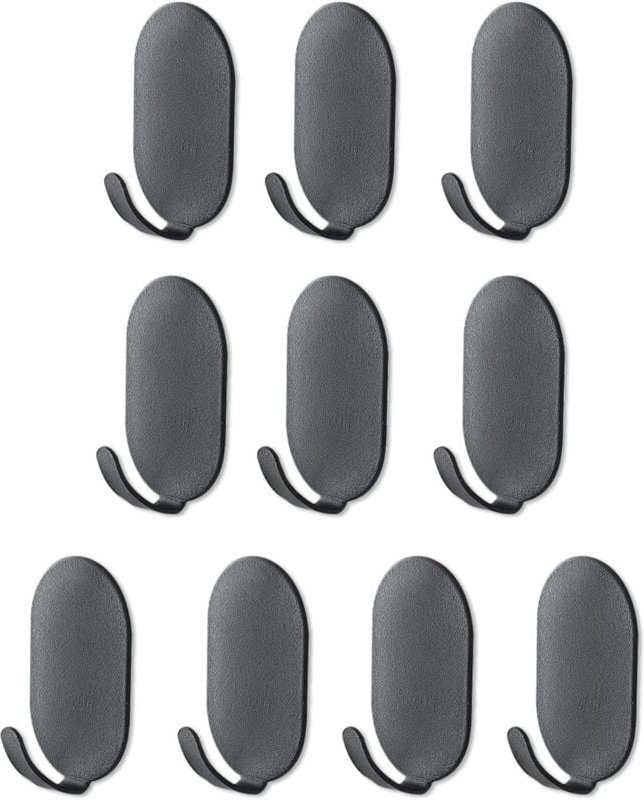 10er-Pack selbstklebende schwarze Haken – schwarze nagelfreie Wandhaken – Wandhaken zum Aufkleben auf Badezimmer, Küche,...