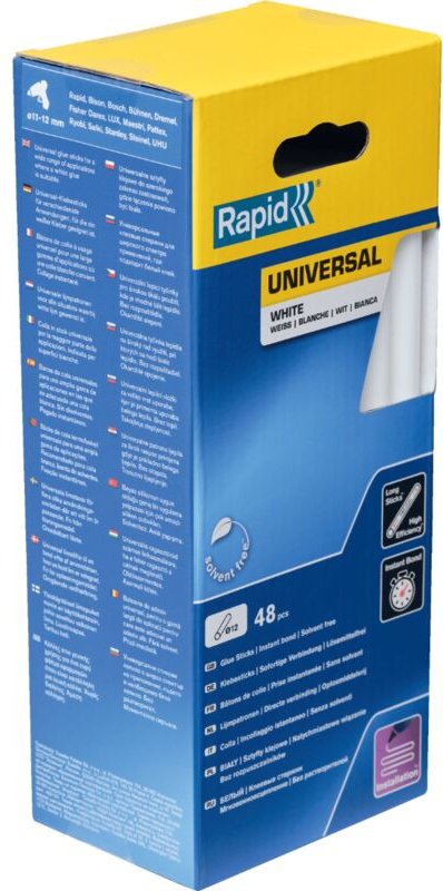 Rapid - Weißer Universal-Klebestift 190 mm x 48 Sticks - Box isaberg - 5001412