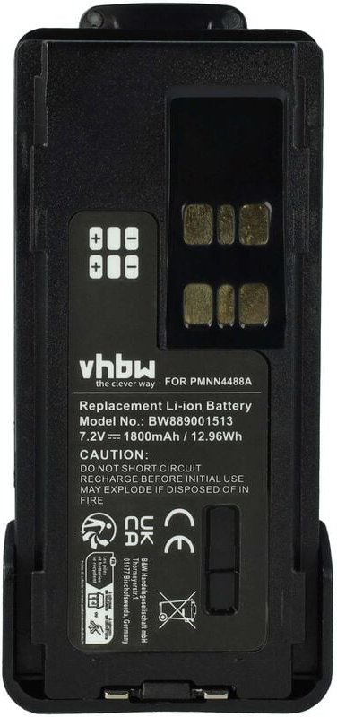 Akku kompatibel mit Motorola DP4400E, DP4600e, DP4401e, DP4600, DP4401 Funkgerät, Walkie Talkie (1800 mAh, 7,2 v, Li-Ion...