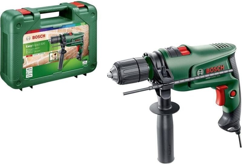 Schlagbohrmaschine EasyImpact 600 (600 Watt, Zusatzhandgriff, Tiefenanschlag, BohrØ in Holz 25 mm) - Bosch