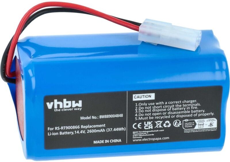 Akku kompatibel mit Rowenta Explorer 60 Animal Connect, 60 Connect Saugroboter (2600 mAh, 14,4 v, Li-Ion, ohne Gehäuse) ...