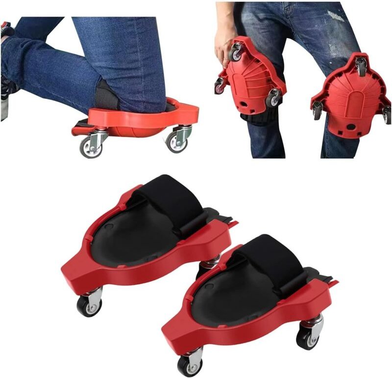 Rollbare Knieschoner, 2er-Set, Knieschutz, zeitsparend, mit Rollen und verstellbarem Gurt für Fliesenverlegung, zeitspar...