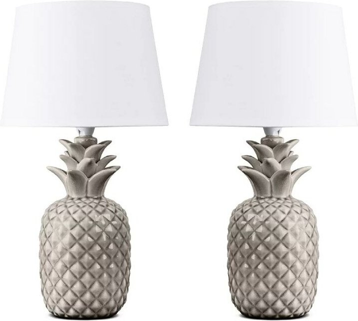 Aredi 2er Set ananas Tischlampen , Weiß - Konsimo