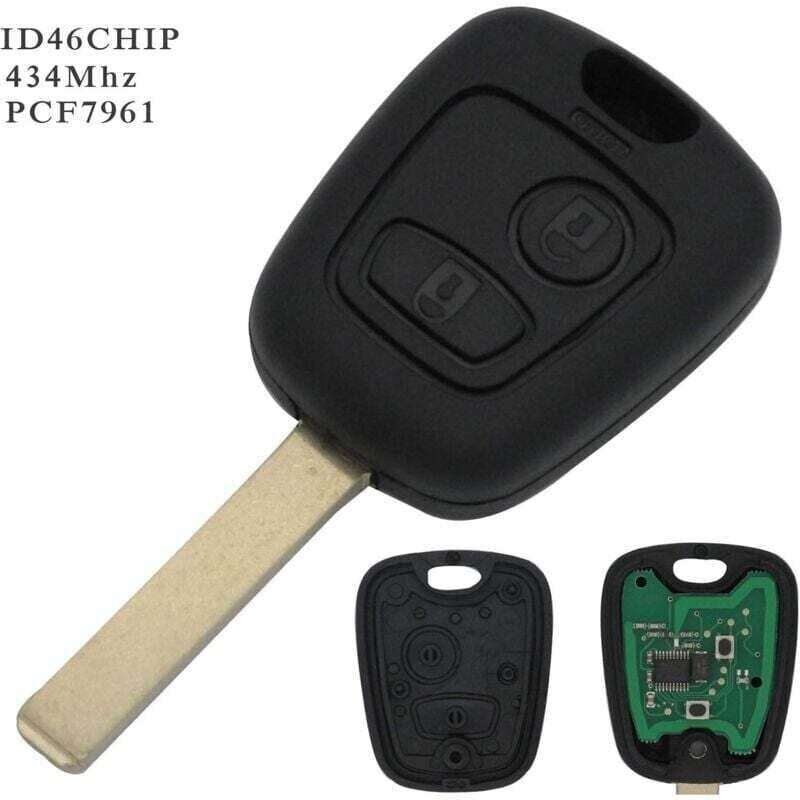Kompletter Schlüssel mit programmierbarer Elektronik für Peugeot 107, 207, 307, 407, 106, 206, 306, 406 Citroën C1, C2, ...