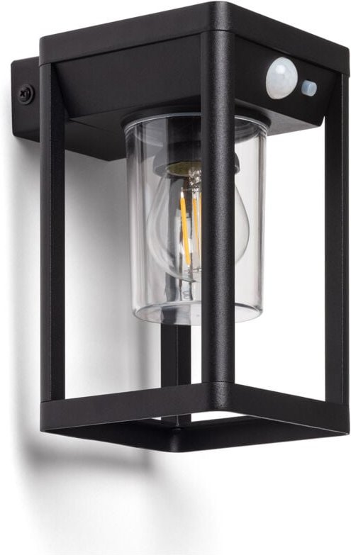 Efectoled - Wandleuchte Außen Solar led 2W Aluminium mit Bewegungssensor Devah Schwarz