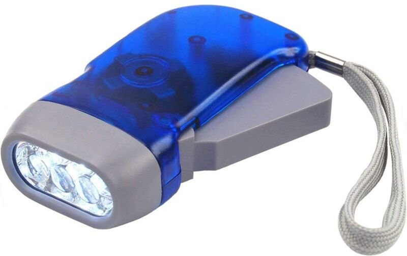 Aougo - Handpress-Taschenlampe – Gartenartikel – 3-LED-Dynamo-Taschenlampe für Camping, Wandern, Stürzen und Überleben –...