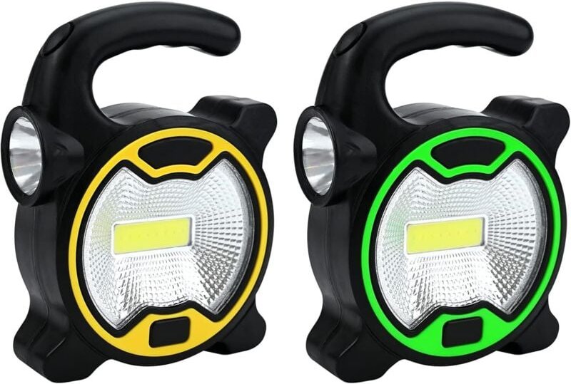 Thumbnail - 2 Stück Campinglichter, batteriebetriebene Zeltlichter, Outdoor-Campinglaterne, tragbare LED-Zeltlaternenlampe mit 2 LED...
